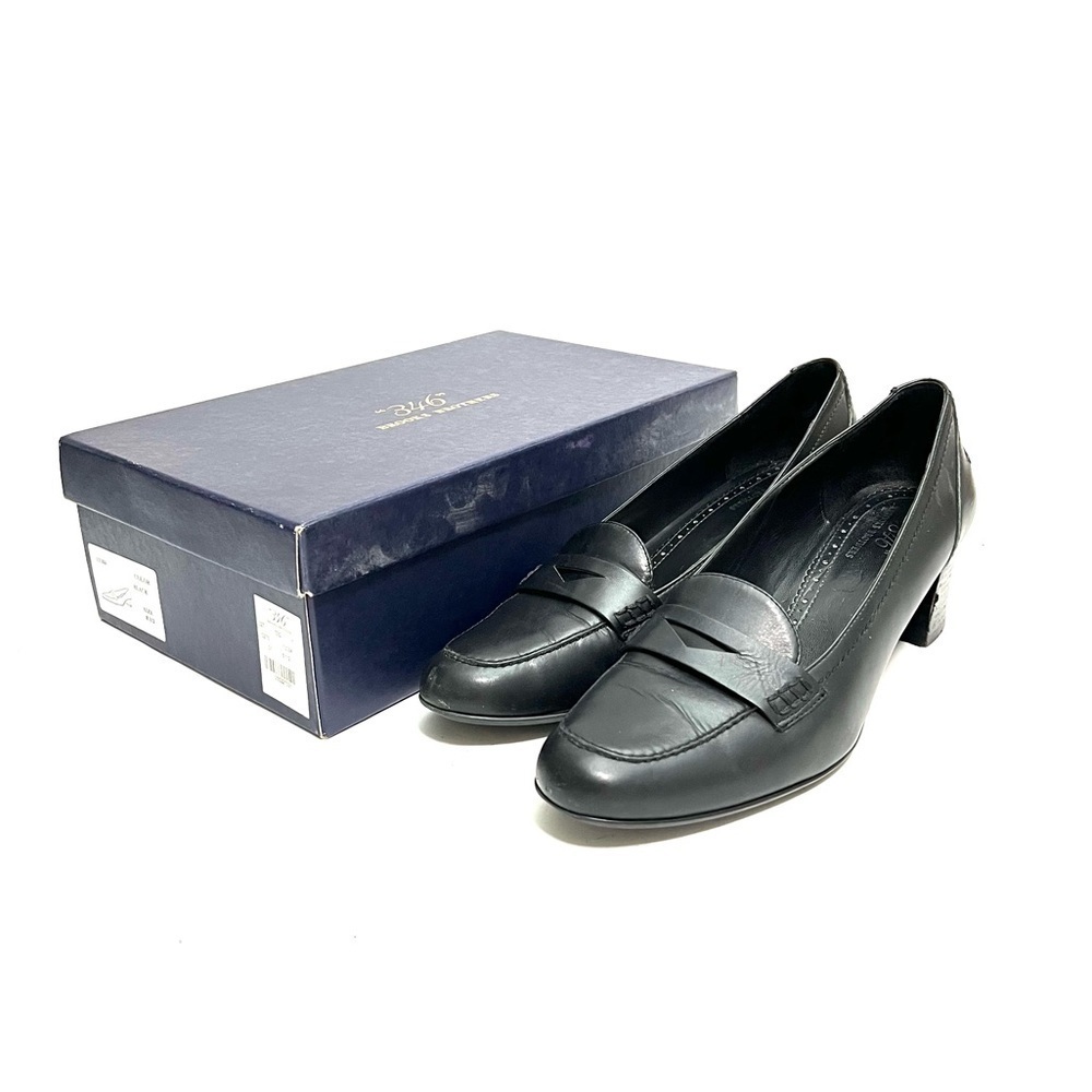 BROOKS BROTHERS | Vintage 1990s black leather penny loafer pumps - Picture 6 of 8